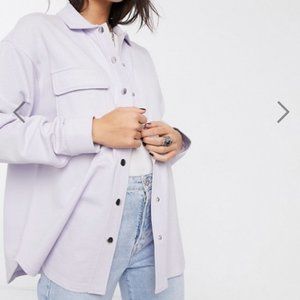 Oversized Shirt Jacket with press-stud plackets